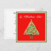 Cartes d'invitation pour le thé de Noël (Devant / Derrière)