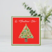 Cartes d'invitation pour le thé de Noël (Debout devant)