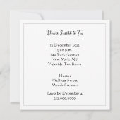 Cartes d'invitation pour le thé de Noël (Dos)