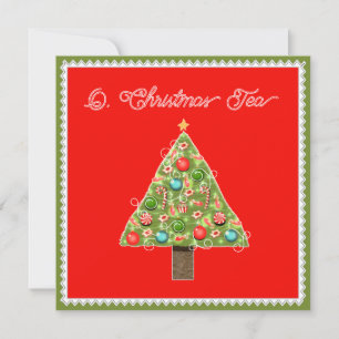 Cartes d'invitation pour le thé de Noël