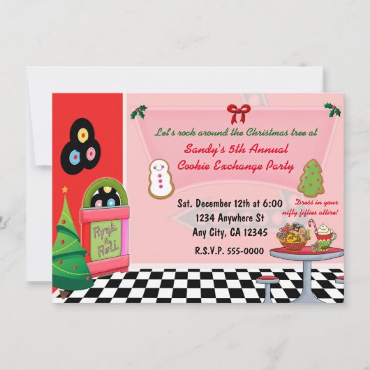 Cartes d'invitation pour l'échange de biscuits de (Devant)