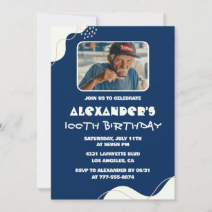 Cartes d'invitation pour les 100 ans Homme Photo S