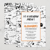 Cartes d'invitation pour les 11 ans garçon graffit (Devant / Derrière)