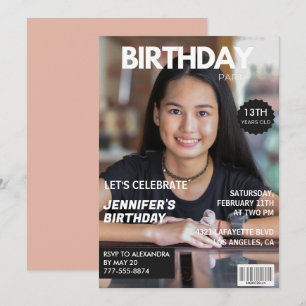 Cartes d'invitation pour les 13 ans fille Couvertu