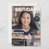 Cartes d'invitation pour les 14 ans fille couvertu (Devant)