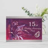 Cartes d'invitation pour les 15 ans de mariage (Debout devant)