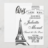 Cartes d'invitation pour les 16 ans sous le thème  (Devant / Derrière)