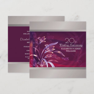 Cartes d'invitation pour les 20 ans de mariage