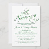 Cartes d'invitation pour les 20 ans de mariage noc (Devant)