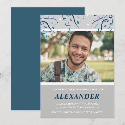 Cartes d'invitation pour les 24 ans avec lui Conf (Devant / Derrière)