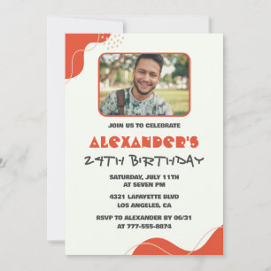 Cartes d'invitation pour les 24 ans de photo d'hom