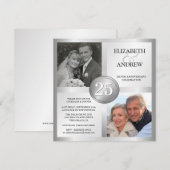 Cartes d'invitation pour les 25 ans d'anniversaire (Devant / Derrière)