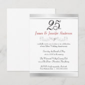 Cartes d'invitation pour les 25 ans de mariage (Devant / Derrière)