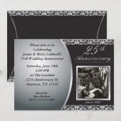 Cartes d'invitation pour les 25 ans de mariage (Devant / Derrière)
