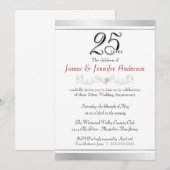Cartes d'invitation pour les 25 ans de mariage (Devant / Derrière)