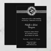Cartes d'invitation pour les 25 ans de mariage (Devant / Derrière)
