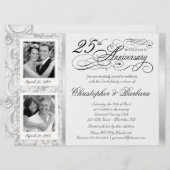 Cartes d'invitation pour les 25 ans de mariage - A (Devant / Derrière)