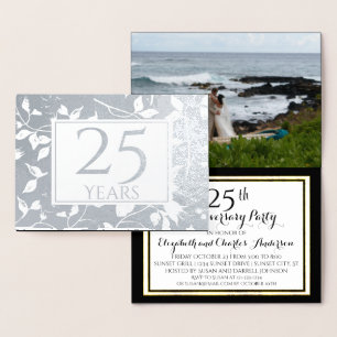 Cartes d'invitation pour les 25 ans de mariage en 