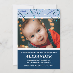 Cartes d'invitation pour les 2 ans de garçon Photo