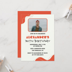 Cartes d'invitation pour les 30 ans Hommes Rouge S