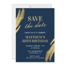 Cartes d'invitation pour les 30 ans Hommes Save th