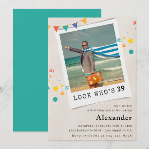 Cartes d'invitation pour les 39 ans d'hommes drôle