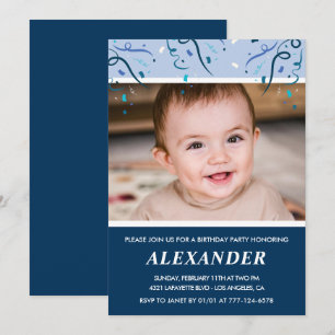 Cartes d'invitation pour les 3 ans de garçon Photo
