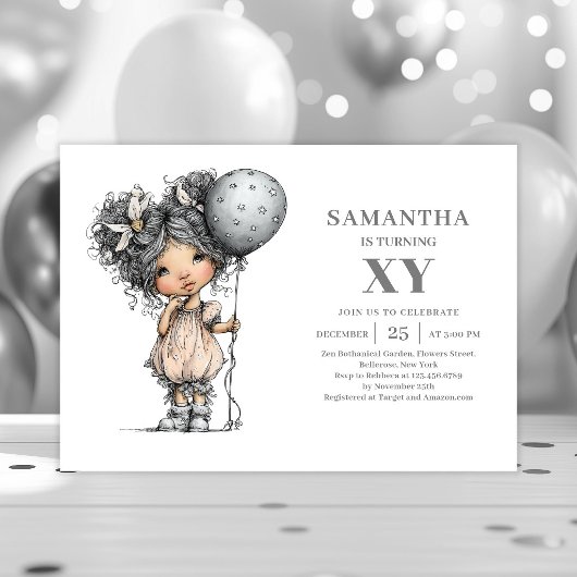 Cartes d'invitation pour les 3 ans d'une petite fi