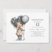Cartes d'invitation pour les 3 ans d'une petite fi (Devant)