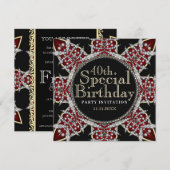 Cartes d'invitation pour les 40 ans de Diva Red Di (Devant / Derrière)