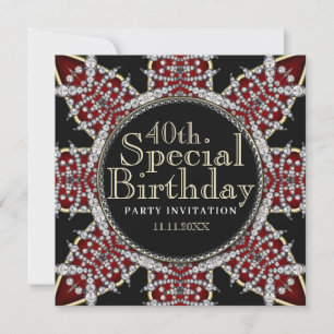Cartes d'invitation pour les 40 ans de Diva Red Di
