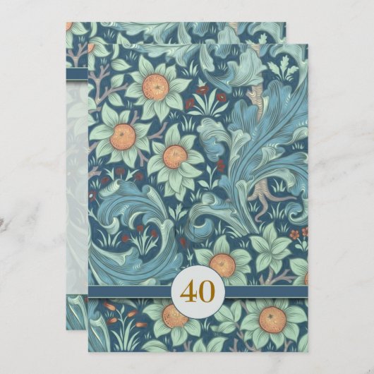 Cartes d'invitation pour les 40 ans de mariage (Devant / Derrière)