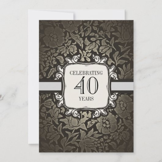 Cartes d'invitation pour les 40 ans de mariage (Devant)