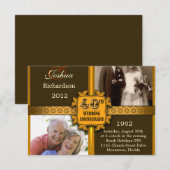 Cartes d'invitation pour les 40 ans de mariage ave (Devant / Derrière)