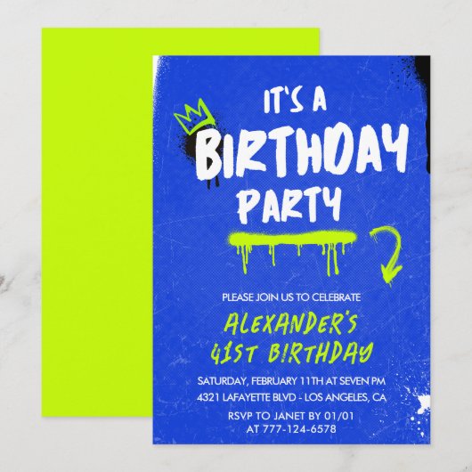 Cartes d'invitation pour les 41 ans des hommes Gra (Devant / Derrière)