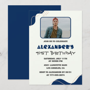 Cartes d'invitation pour les 41 ans Hommes Marine