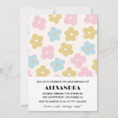 Cartes d'invitation pour les 42 ans Fleurs Bleu Ro (Devant)