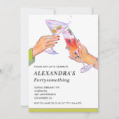 Cartes d'invitation pour les 45 ans Cocktail Fun P (Devant)