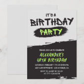 Cartes d'invitation pour les 48 ans Hommes Graffit (Devant / Derrière)