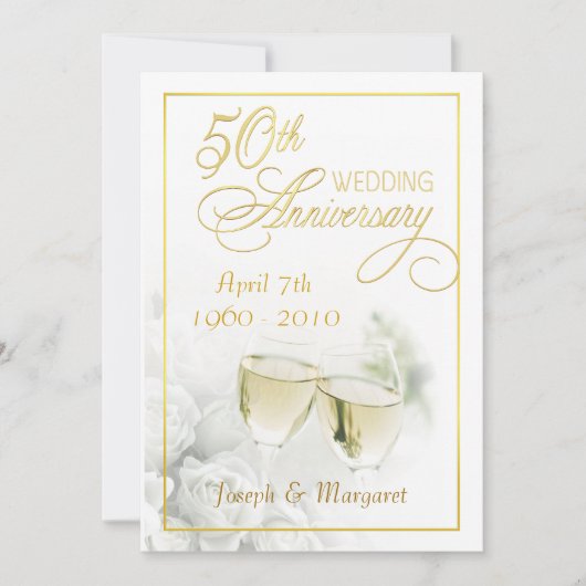 Cartes d'invitation pour les 50 ans d'anniversaire (Devant)