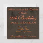 Cartes d'invitation pour les 50 ans d'anniversaire (Dos)