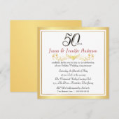 Cartes d'invitation pour les 50 ans de mariage (Devant / Derrière)
