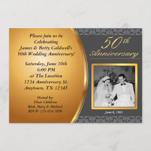 Cartes d'invitation pour les 50 ans de mariage