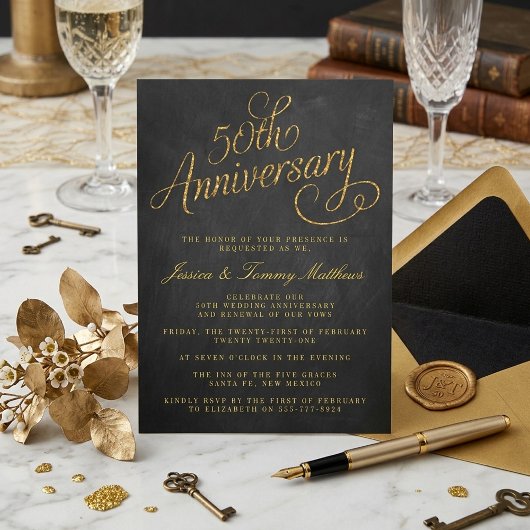 Cartes d'invitation pour les 50 ans de mariage