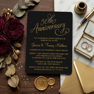 Cartes d'invitation pour les 50 ans de mariage