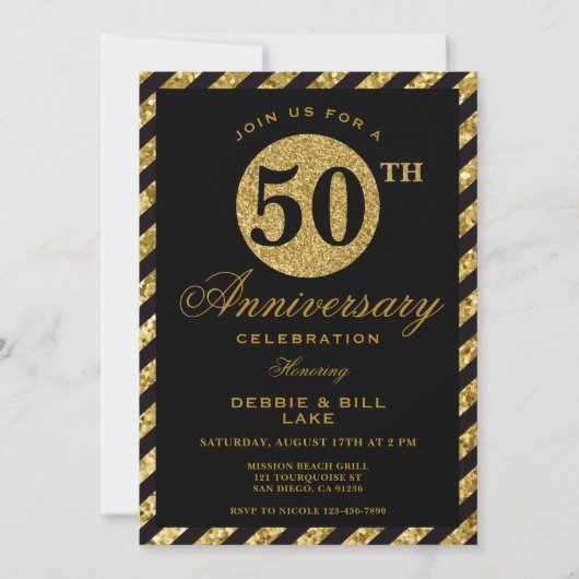 Cartes d'invitation pour les 50 ans de mariage (Devant)