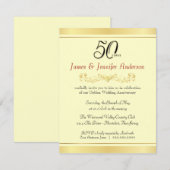 Cartes d'invitation pour les 50 ans de mariage (Devant / Derrière)