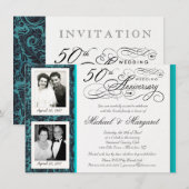 Cartes d'invitation pour les 50 ans de mariage - D (Devant / Derrière)