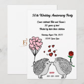 Cartes d'invitation pour les 50 ans de mariage de  (Devant / Derrière)