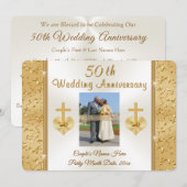 Cartes d'invitation pour les 50 ans de mariage de  (Devant / Derrière)